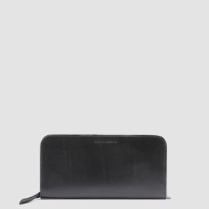 BERGE’ 01 - Black Zip Around Leather Wallet