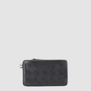 BERGE’ 103 - Black Woven Leather Card Holder