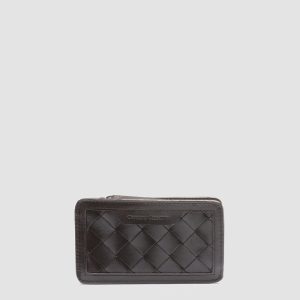 BERGE’ 103 - Brown Woven Leather Card Holder