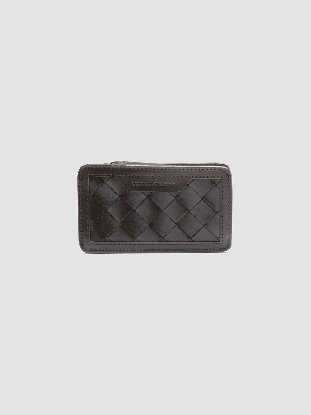 BERGE’ 103 - Brown Woven Leather Card Holder - Image 3