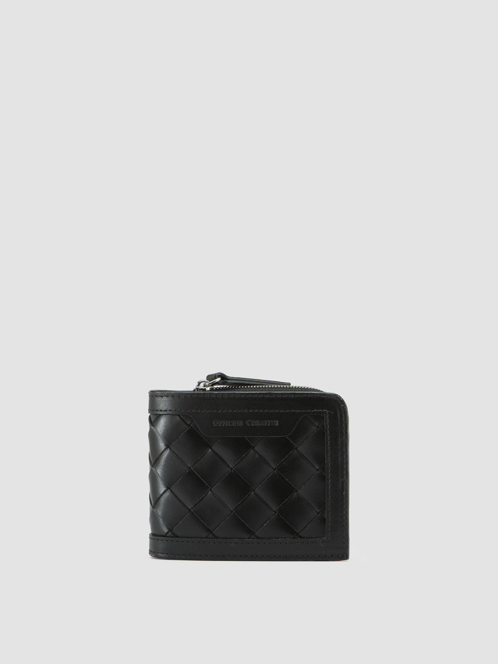 BERGE’ 104 - Black Woven Leather Bifold Wallet