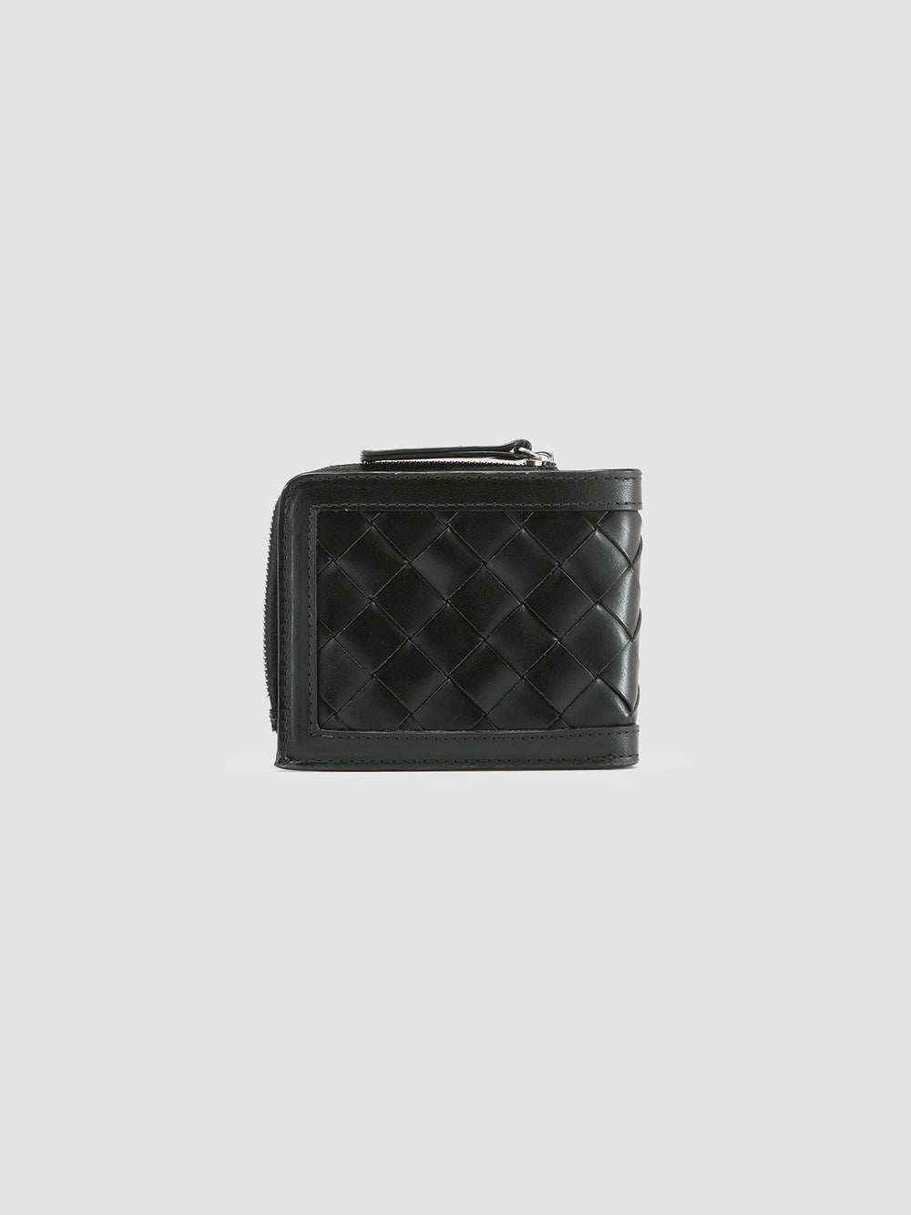 BERGE’ 104 - Black Woven Leather Bifold Wallet - Image 3