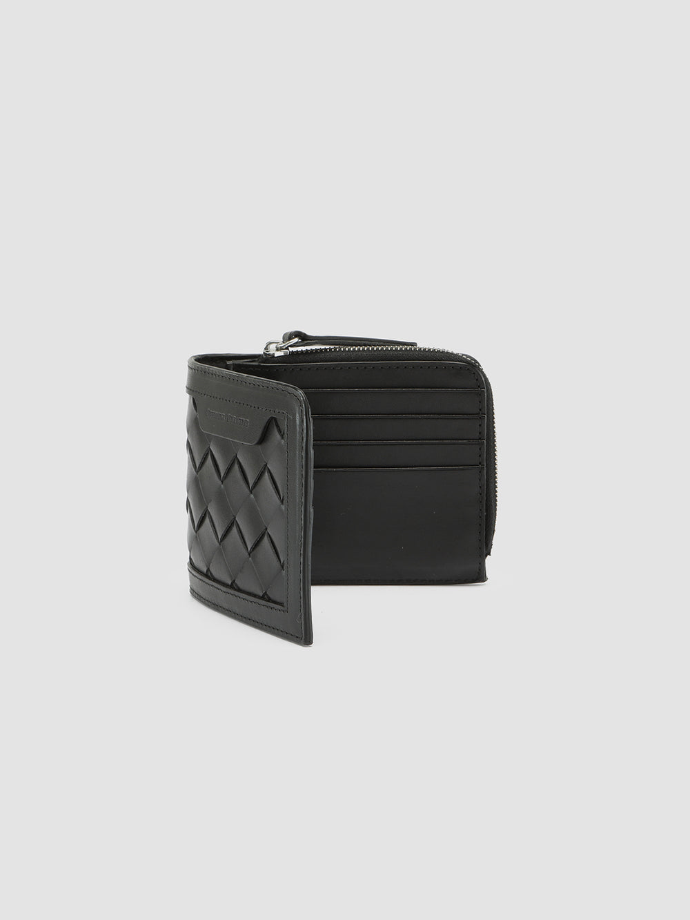 BERGE’ 104 - Black Woven Leather Bifold Wallet - Image 4