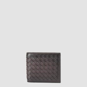 BOUDIN 123 - Brown Woven Leather bifold wallet