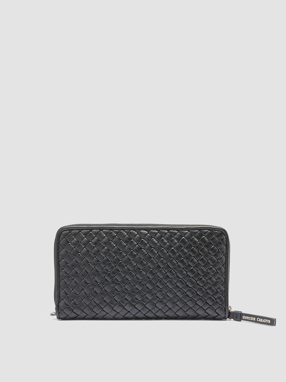 JULIET 101 - Black Woven Leather Zip-around Wallet