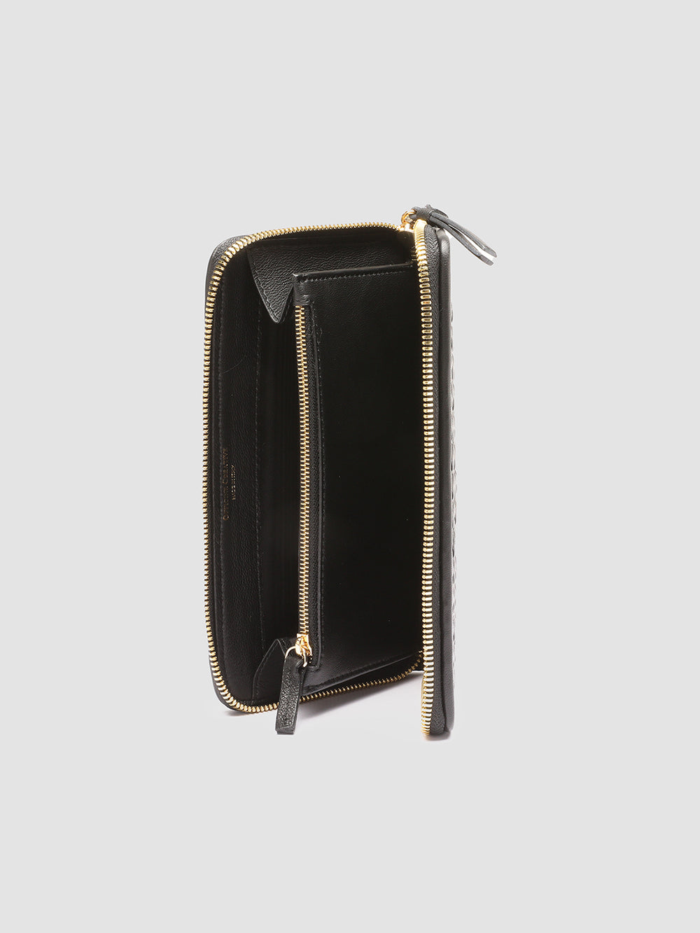 JULIET 101 - Black Woven Leather Zip-around Wallet - Image 2