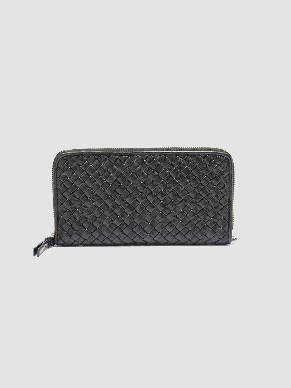 JULIET 101 - Black Woven Leather Zip-around Wallet - Image 3
