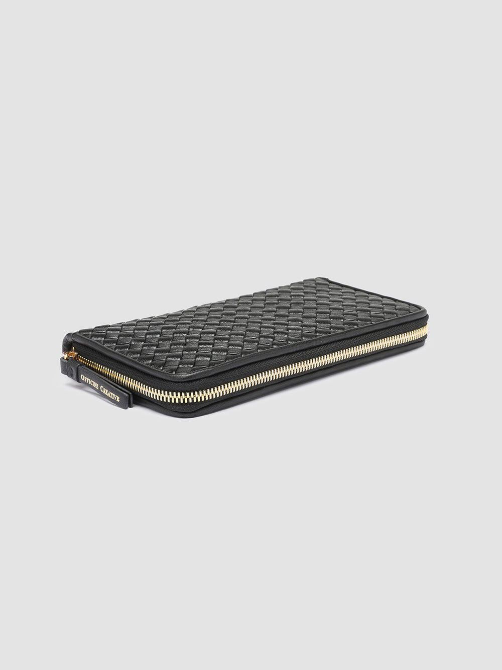 JULIET 101 - Black Woven Leather Zip-around Wallet - Image 4