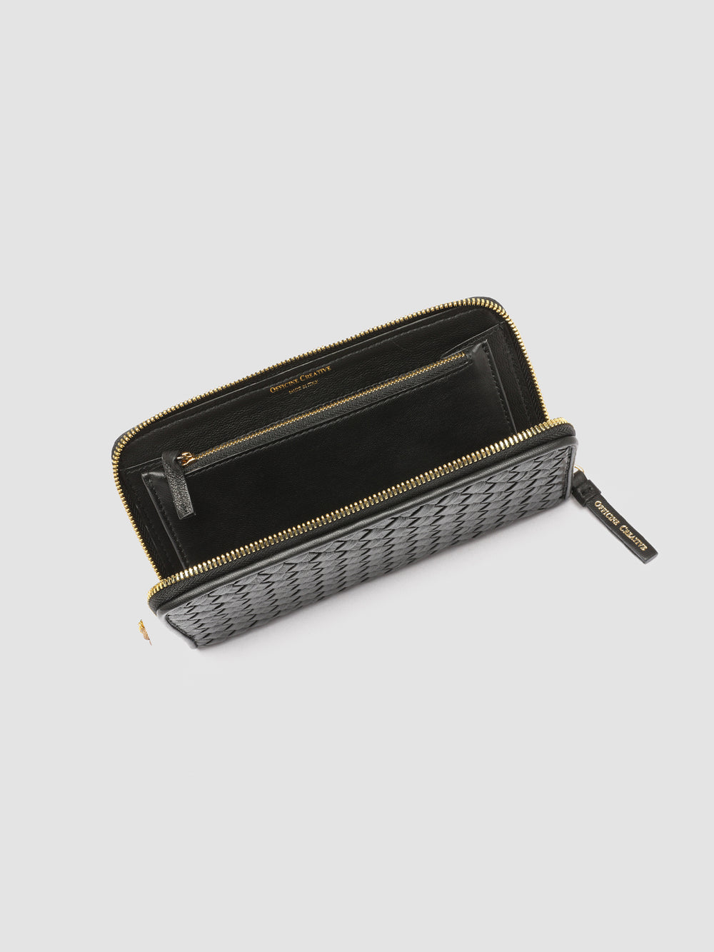 JULIET 101 - Black Woven Leather Zip-around Wallet - Image 5