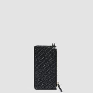 JULIET 103 - Black Woven Leather Card Holder