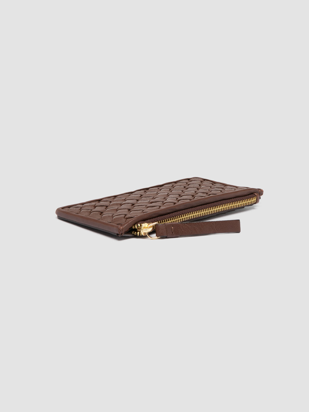 JULIET 103 - Brown Woven Leather Card Holder - Image 3