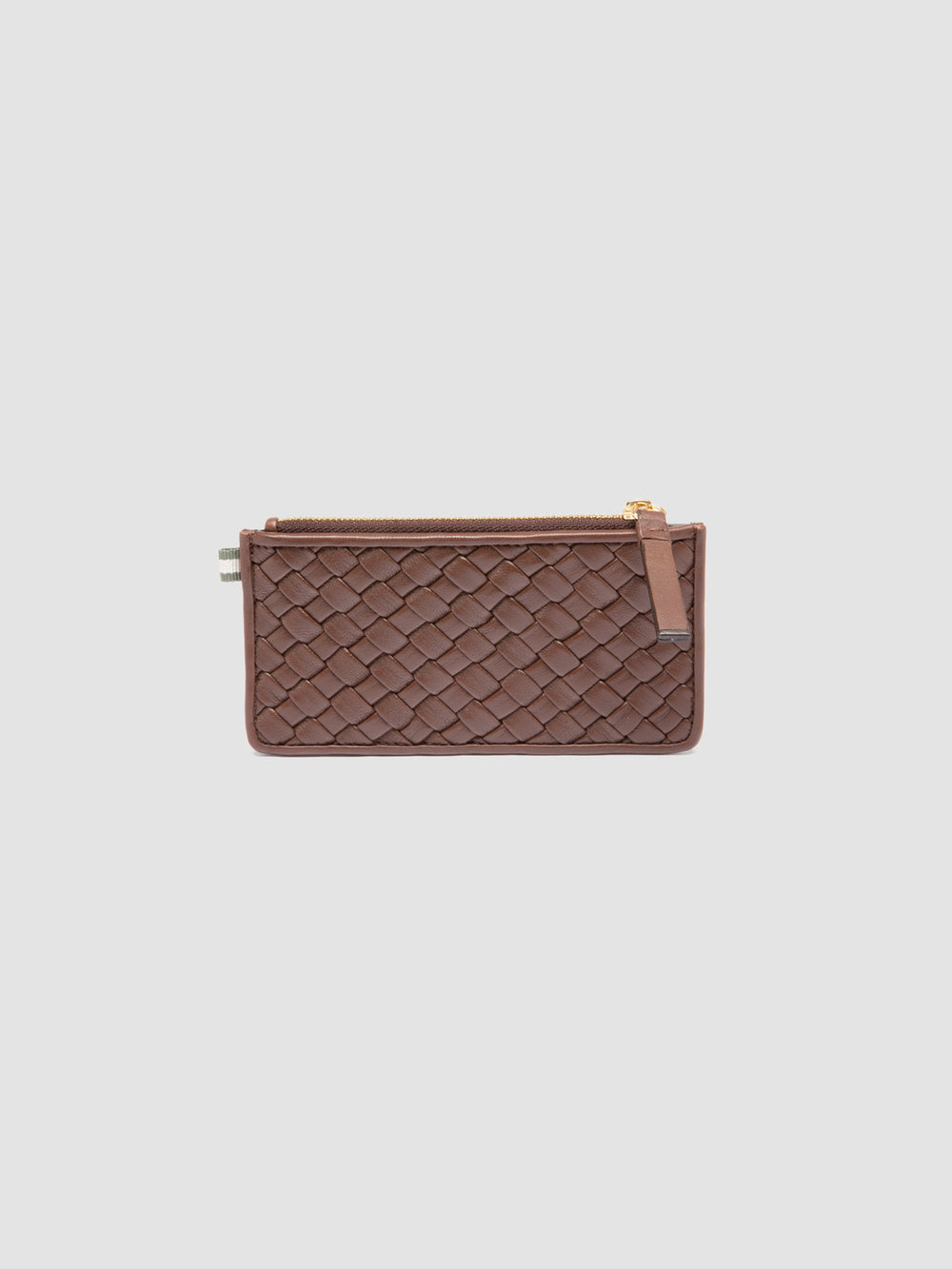 JULIET 103 - Brown Woven Leather Card Holder - Image 5