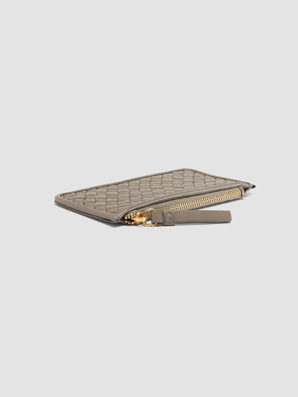 JULIET 103 - Taupe Woven Leather card holder - Image 3