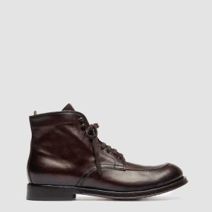 ADMIRAL 014 - Burgundy Leather Lace Up Boots