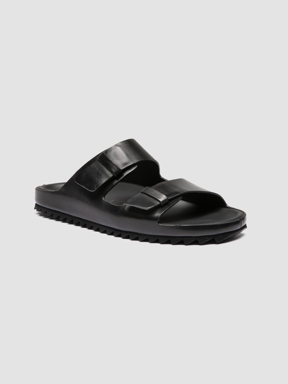 AGORÀ 010 - Black Leather Slide Sandals - Image 3