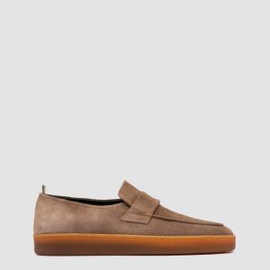 AMBRIE 001 - Brown Suede Penny Loafers