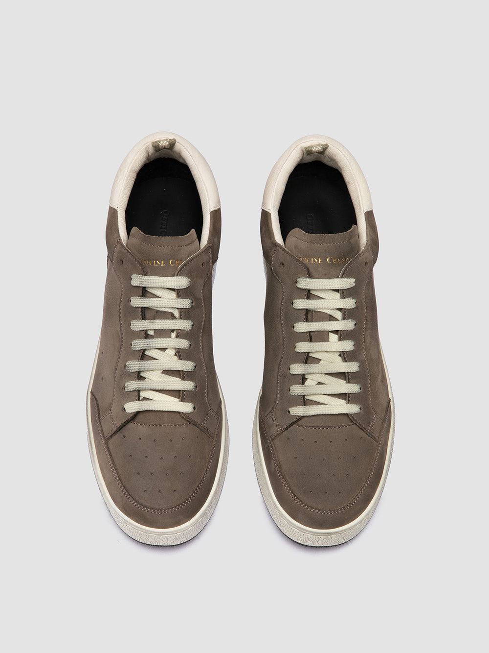 THE ANSWER 002 - Taupe Leather and Suede Sneakers - Image 2