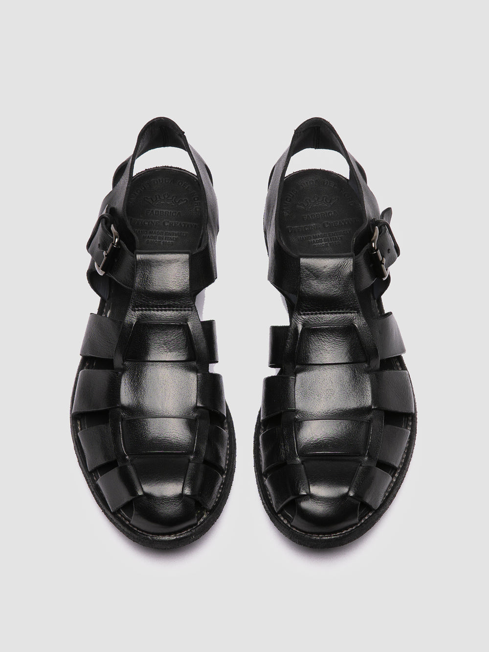 ARCHIVE 521 - Black Leather Sandals - Image 2