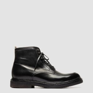 ASTON CREPE 004 - Black Leather Lace Up Boots