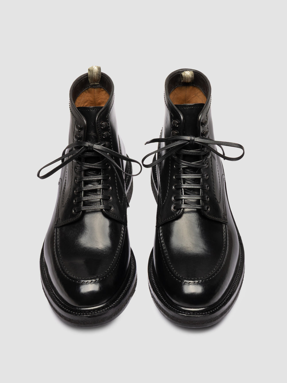 ASTON CREPE 004 - Black Leather Lace Up Boots - Image 2