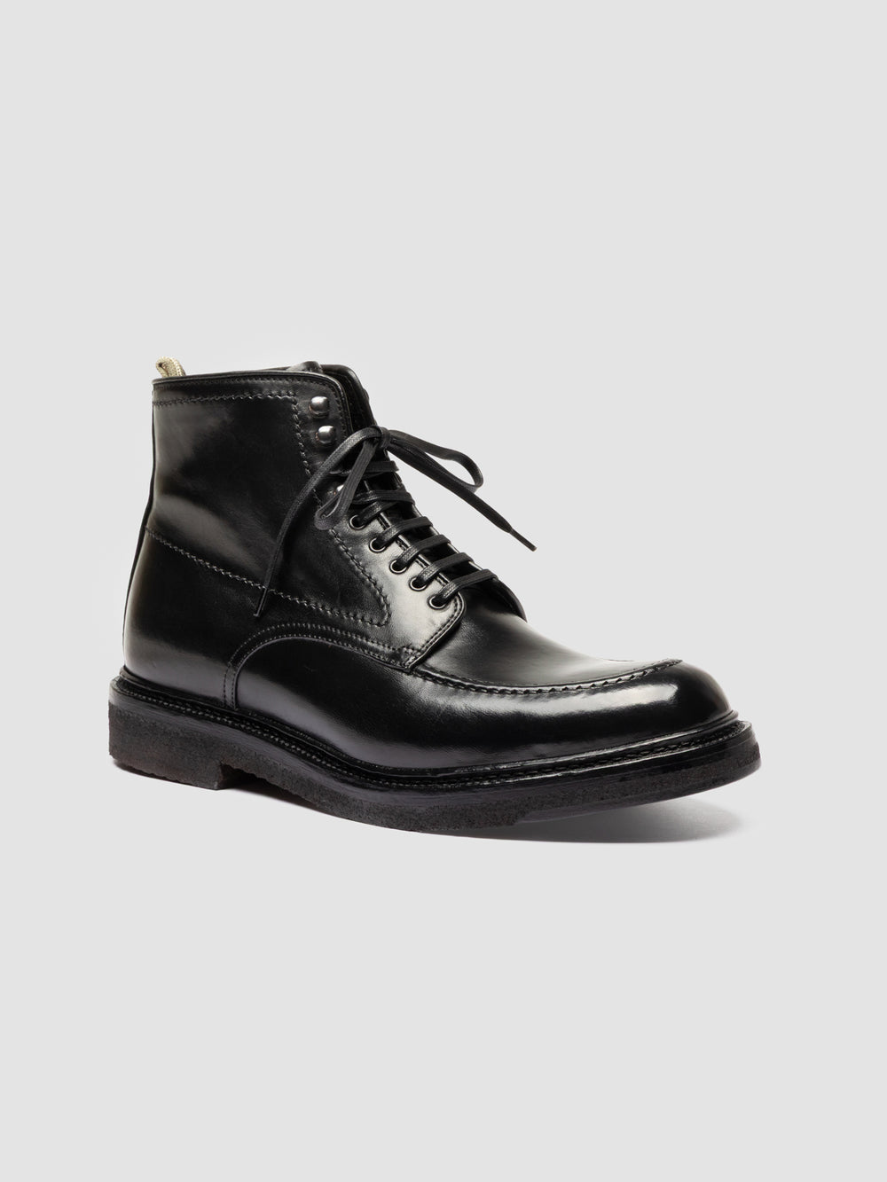 ASTON CREPE 004 - Black Leather Lace Up Boots - Image 3