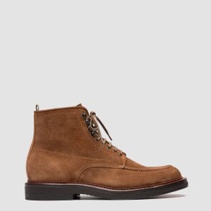 ASTON CREPE 004 - Brown Suede Lace-Up Boots