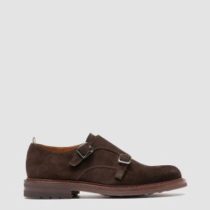 ASTON FLEXI 002 - Brown Suede Monk Shoes