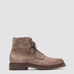 ASTON FLEXI 003 - Taupe Suede Lace Up Boots