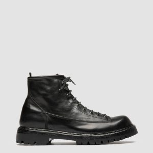 BULLA DD LUG 115 - Black Leather Lace Up Boots