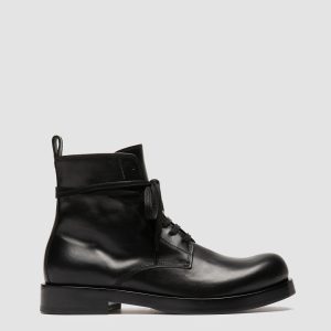 BULLA 002 - Black Leather Lace-up Boots