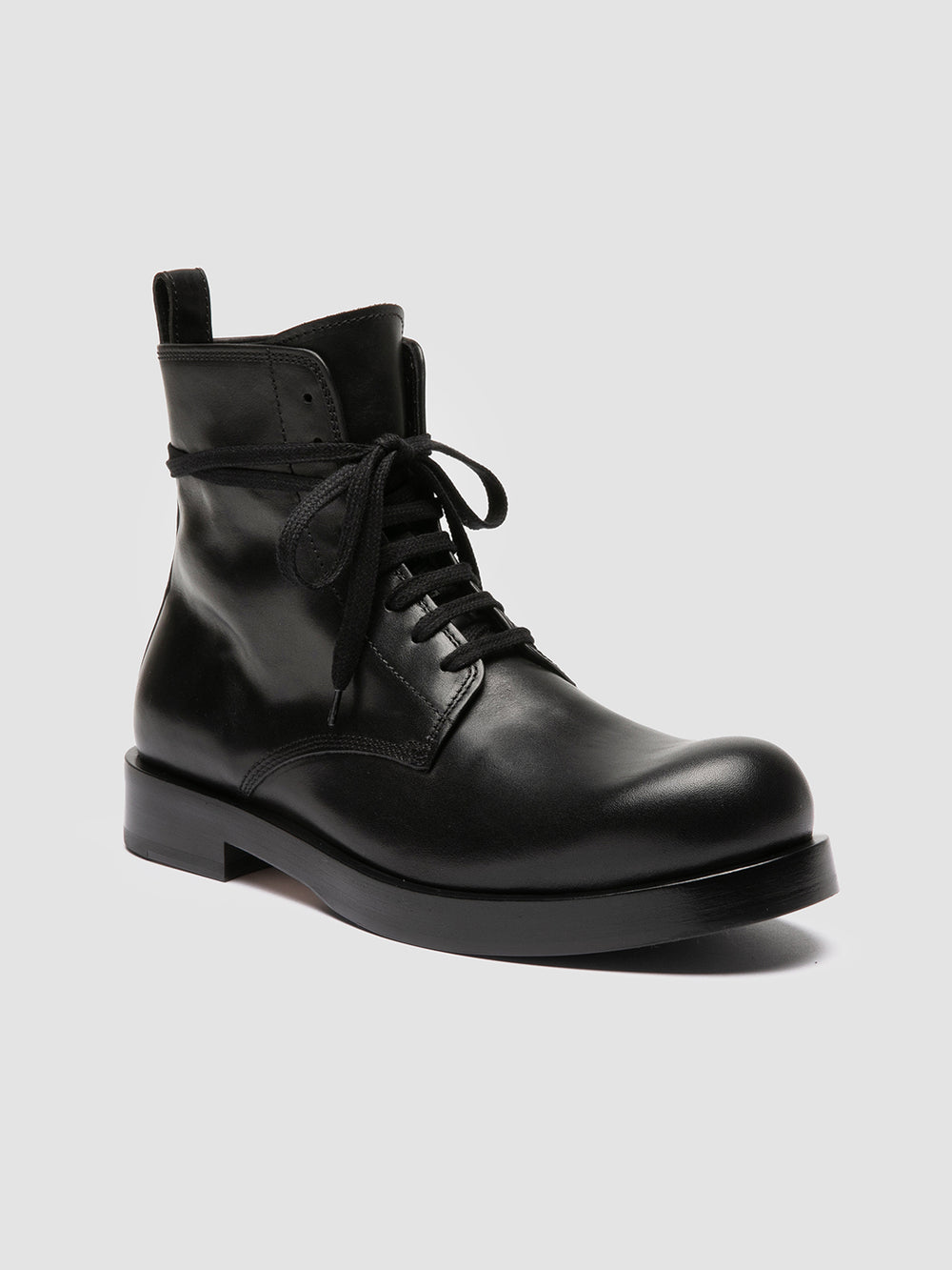 BULLA 002 - Black Leather Lace-up Boots - Image 3