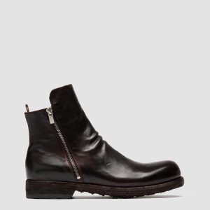 BULLA DD 105 - Brown Leather Zipped Boots