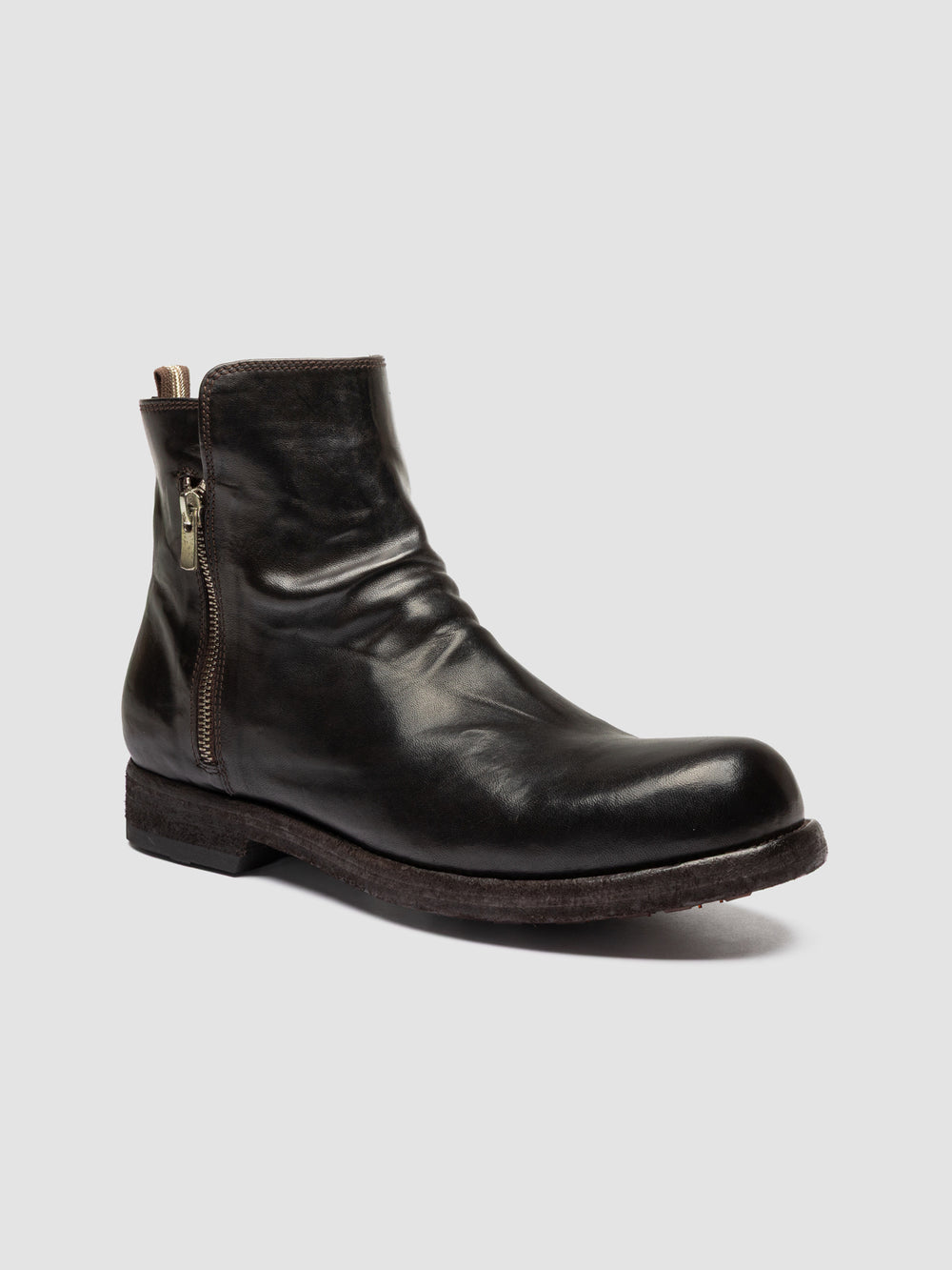 BULLA DD 113 - Brown Leather Zipped Boots - Image 3