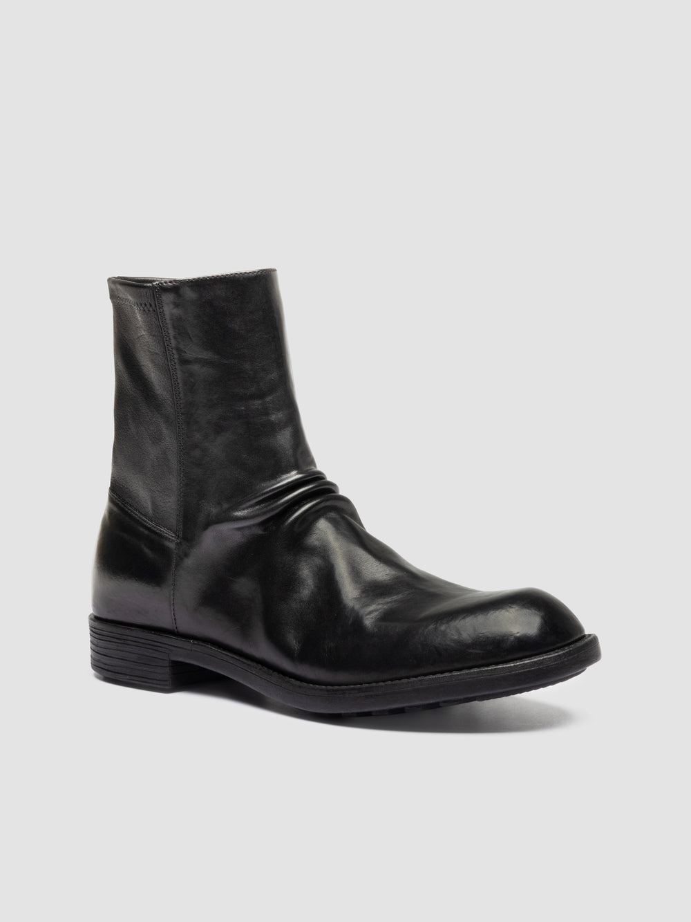 DIARY 015 - Black Stretch Leather Zipped Boots - Image 3