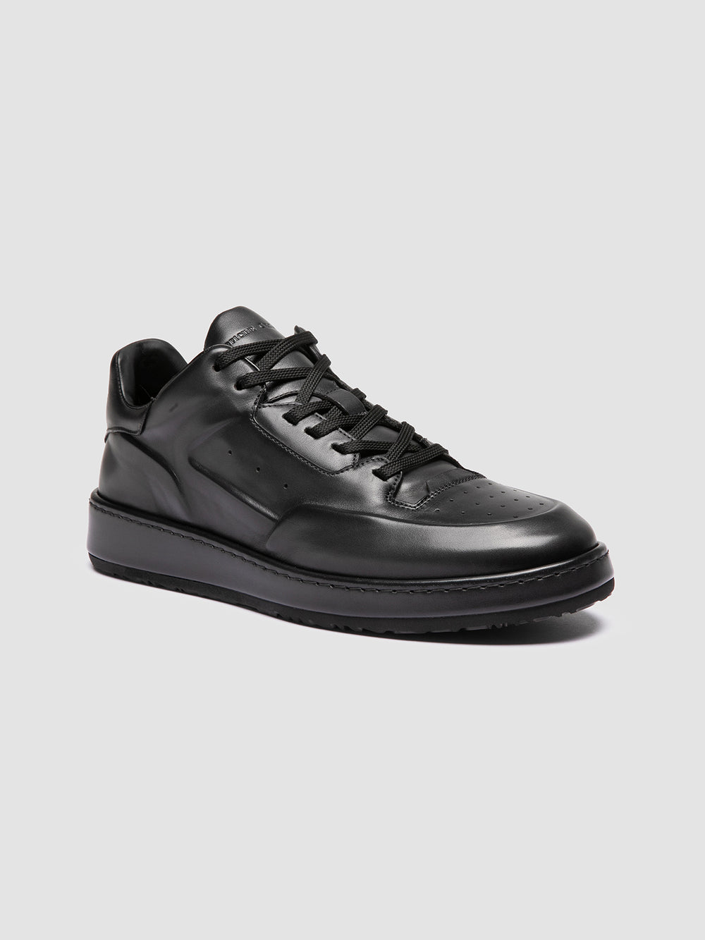 ERASER 001 - Grey Leather Low Top Sneakers - Image 3