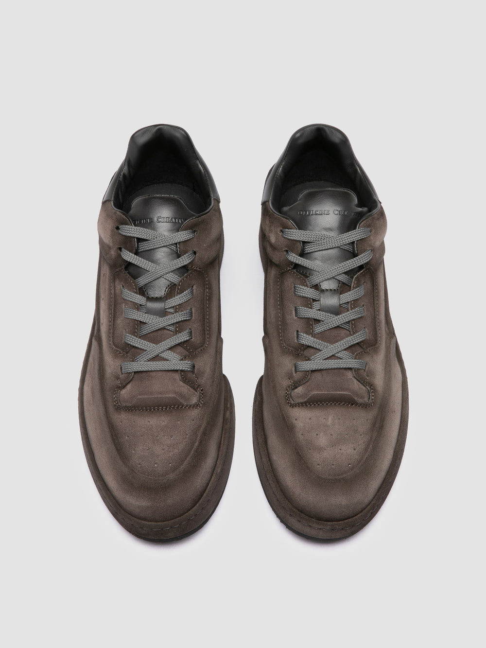 ERASER 001 - Grey Leather Low Top Sneakers - Image 2