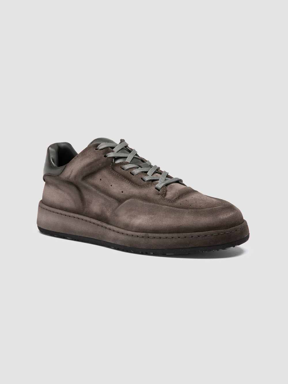 ERASER 001 - Grey Leather Low Top Sneakers - Image 3