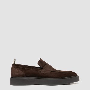 FRAME 001 - Brown Suede Penny Loafers