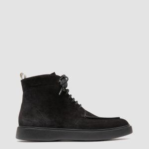 FRAME 004 - Black Suede Lace-up Boots