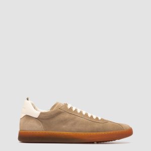 GINNASIO 001 - Beige Leather and Suede Sneakers