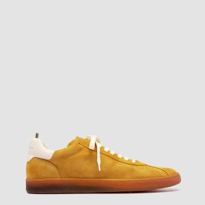 GINNASIO 001 - Yellow Leather and Suede Sneakers