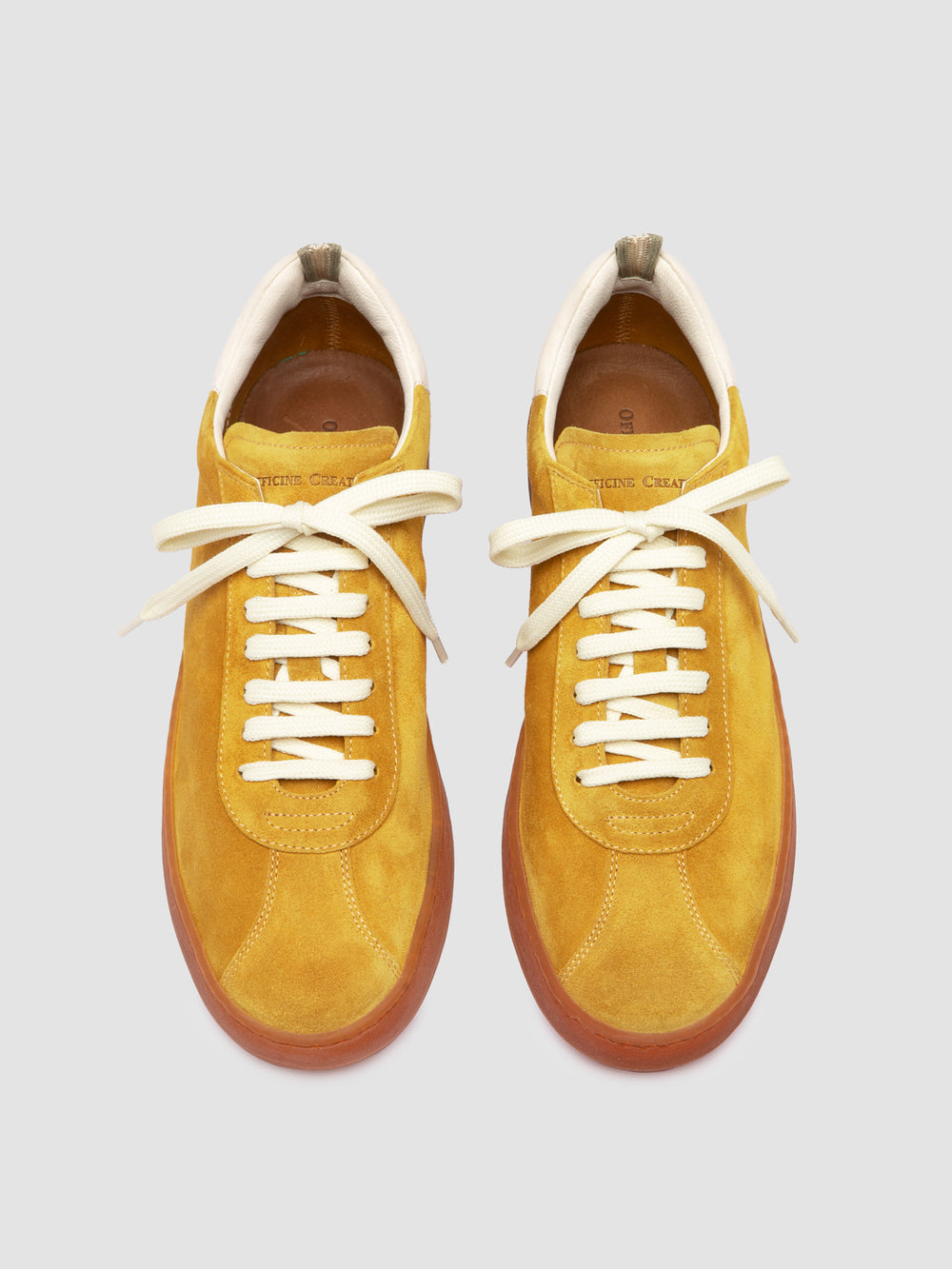GINNASIO 001 - Yellow Leather and Suede Sneakers - Image 2