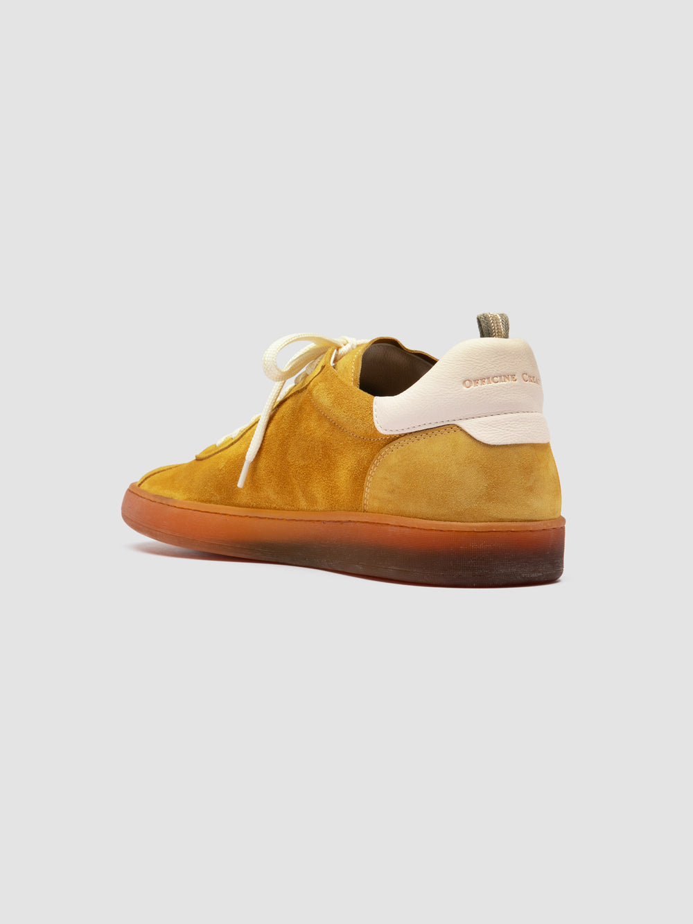 GINNASIO 001 - Yellow Leather and Suede Sneakers - Image 4