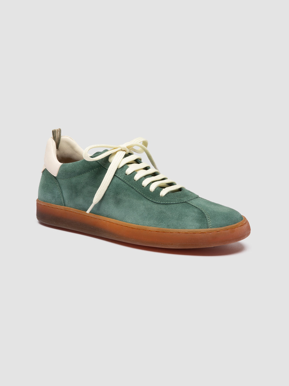 GINNASIO 001 - Green Leather and Suede Sneakers - Image 3