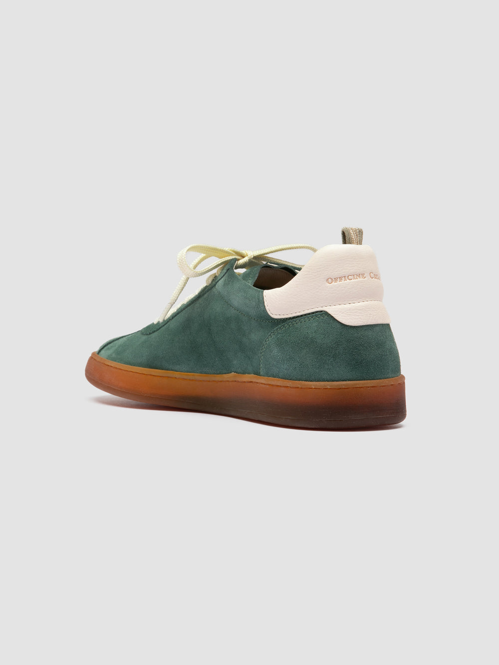 GINNASIO 001 - Green Leather and Suede Sneakers - Image 4