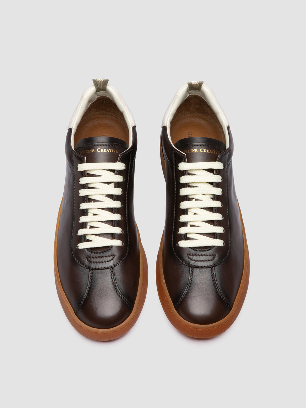 GINNASIO 003 - Brown Leather Low Top Sneakers - Image 2