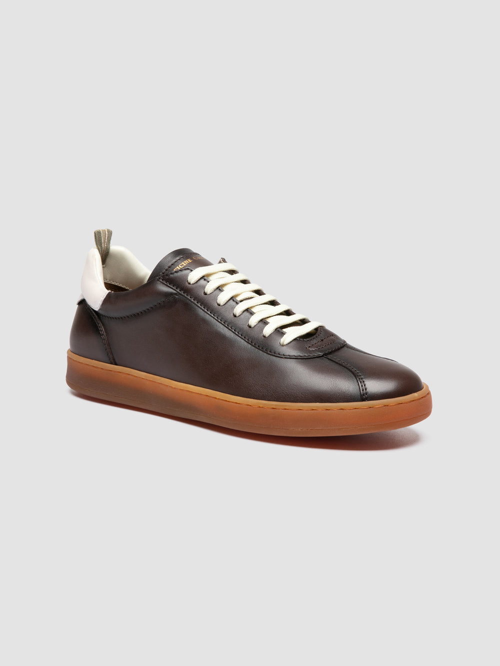 GINNASIO 003 - Brown Leather Low Top Sneakers - Image 3