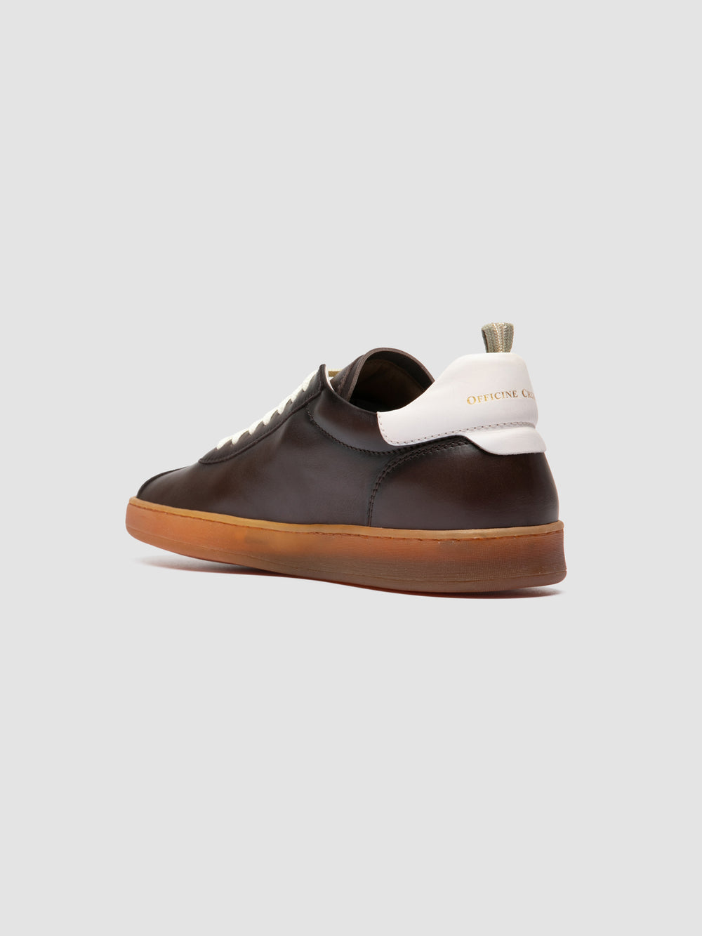 GINNASIO 003 - Brown Leather Low Top Sneakers - Image 4