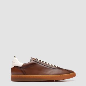 GINNASIO 003 - Brown Leather Low Top Sneakers