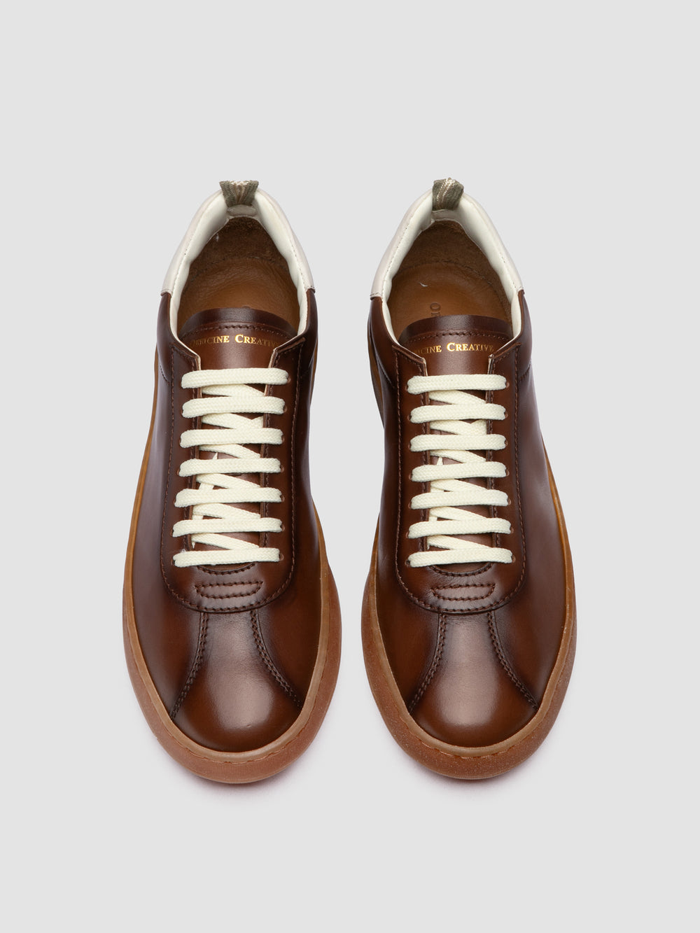 GINNASIO 003 - Brown Leather Low Top Sneakers - Image 2